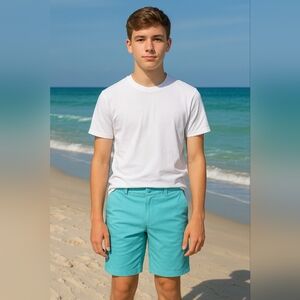 Art Class kid's aqua shorts sporty coastal summer casual lightweight size 16